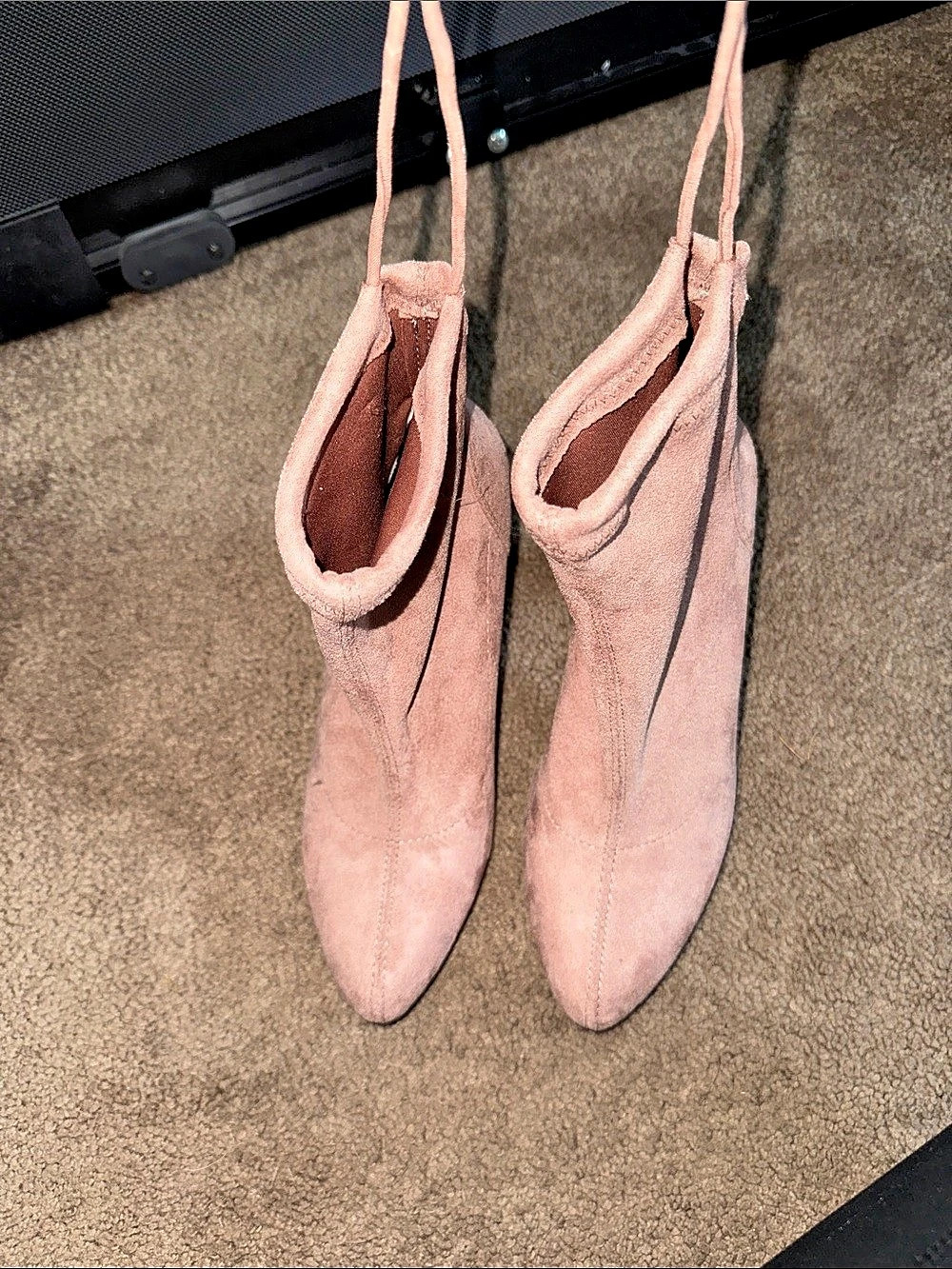 Pink Lace-Up Heeled Boots